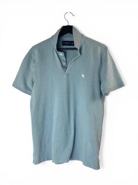 Abercrombie Polo Shirt Stretch Mens in Blue A&F Size M